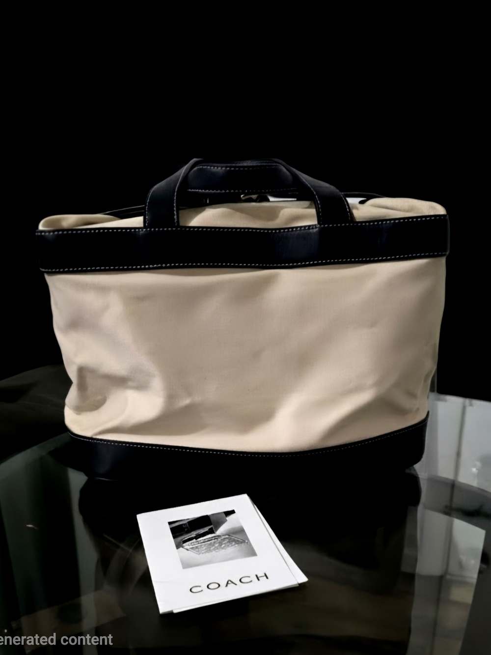 Coach Beige and Black Canvas Travel Toiletry Tote